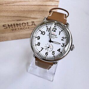 Classic Shinola Runwell White Dial With Brown Leather Men Women New Watch 41mm